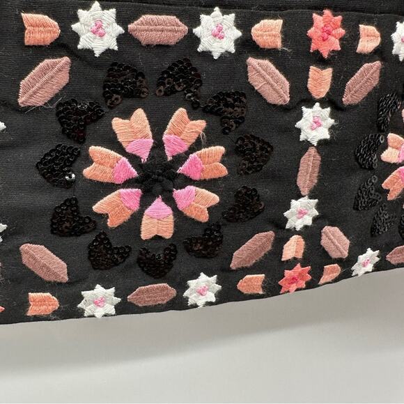 Kate Spade Dress By The Pool Black Mosaic Floral Embroidered Shift Dress Size 10 - Picture 10 of 13